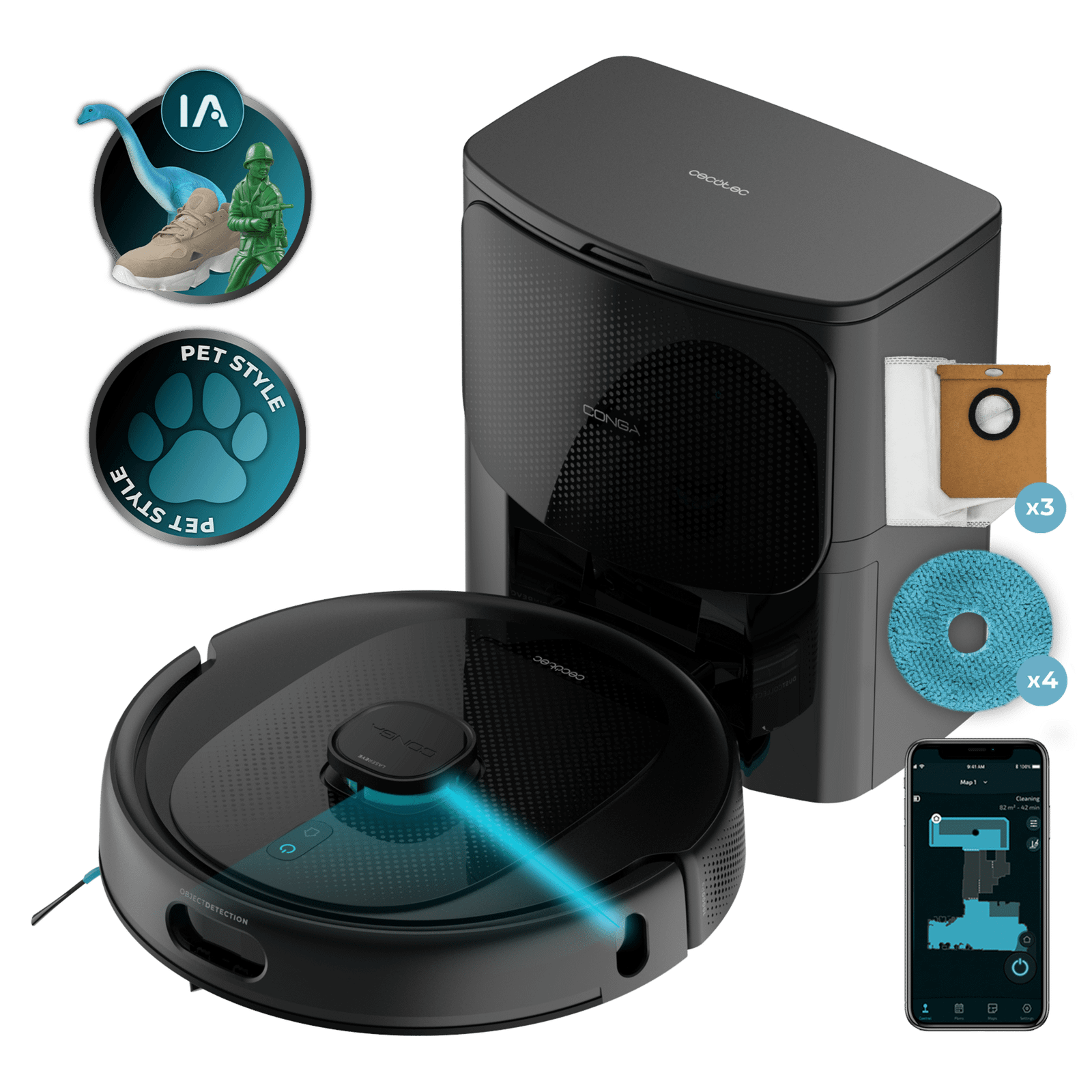 Aspirador Cecotec Conga 9990 AI Spin Revolution Ultra Power Home
