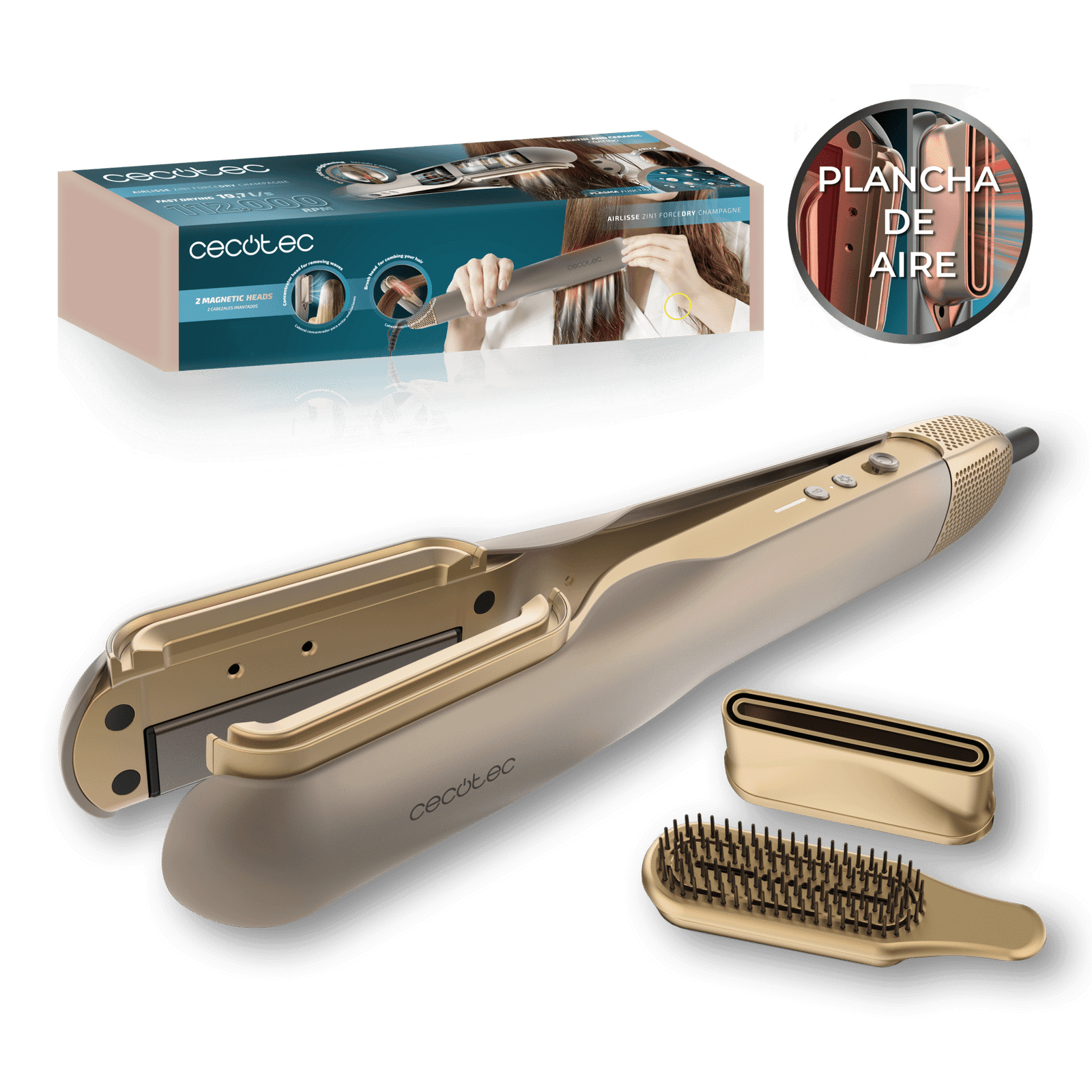 Cecotec AirLisse 2in1 ForceDry Champagne
