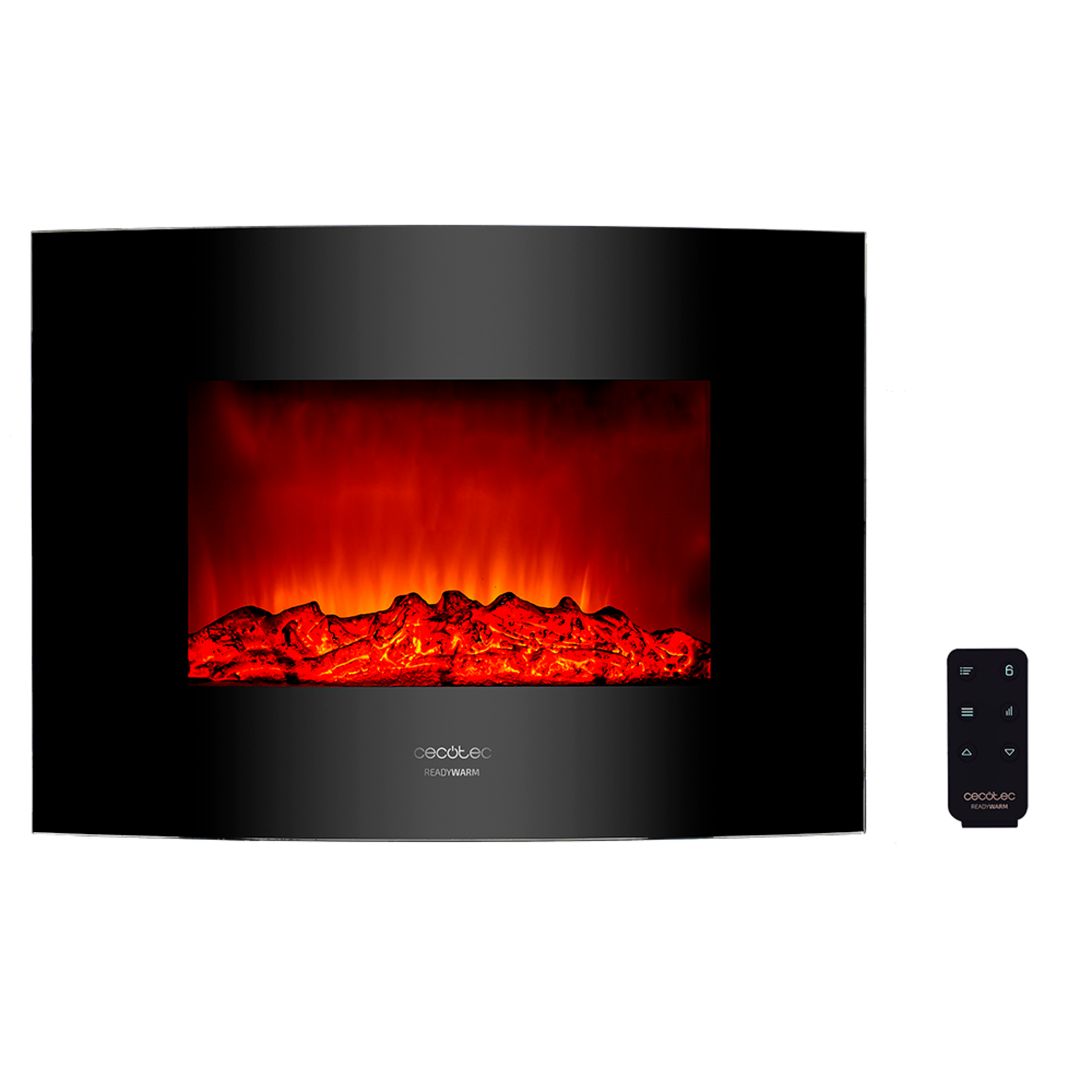 Cecotec Xemeneia elèctrica decorativa de paret Ready Warm 2200 Curved Flames