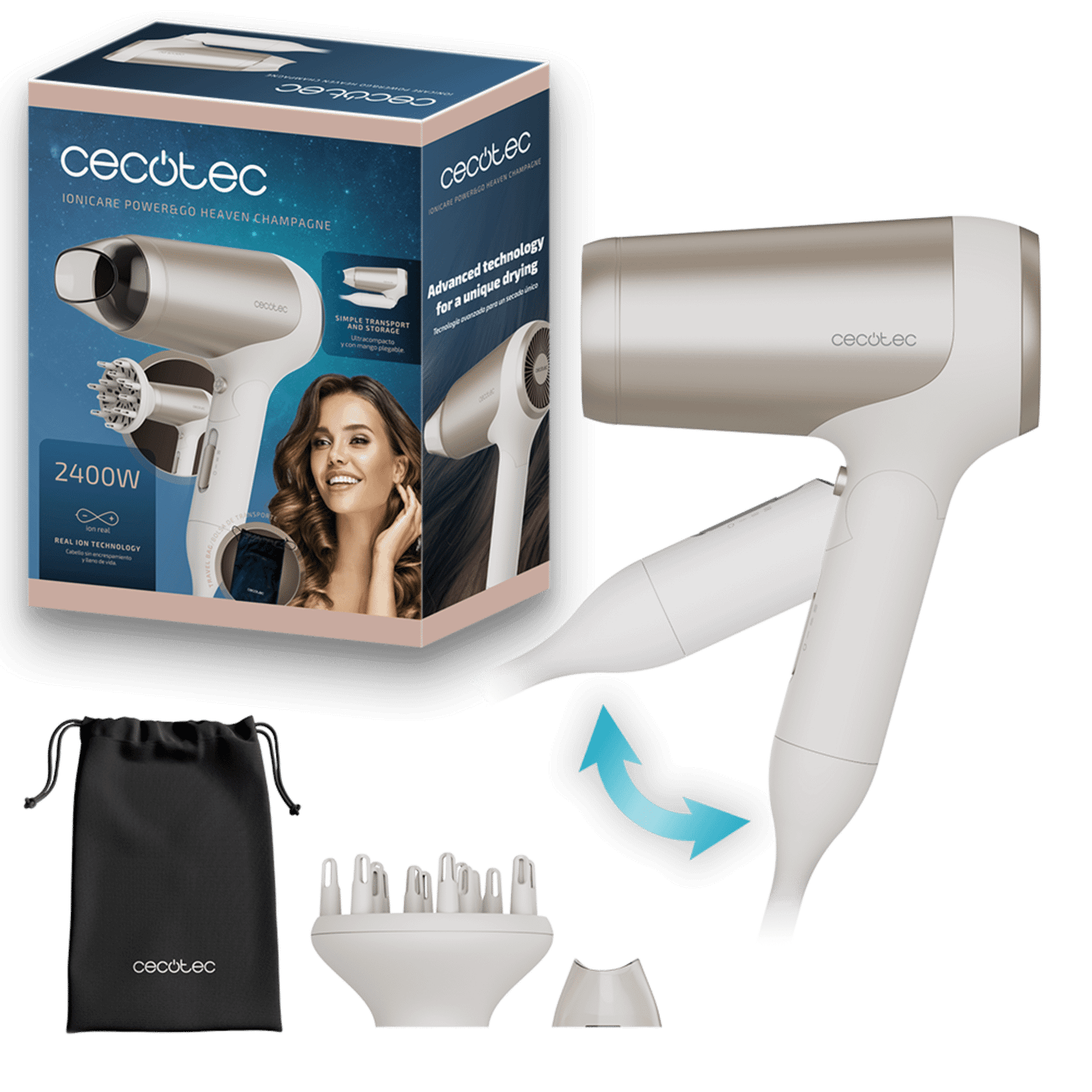 Cecotec IoniCare Power&Go Heaven Champagne
