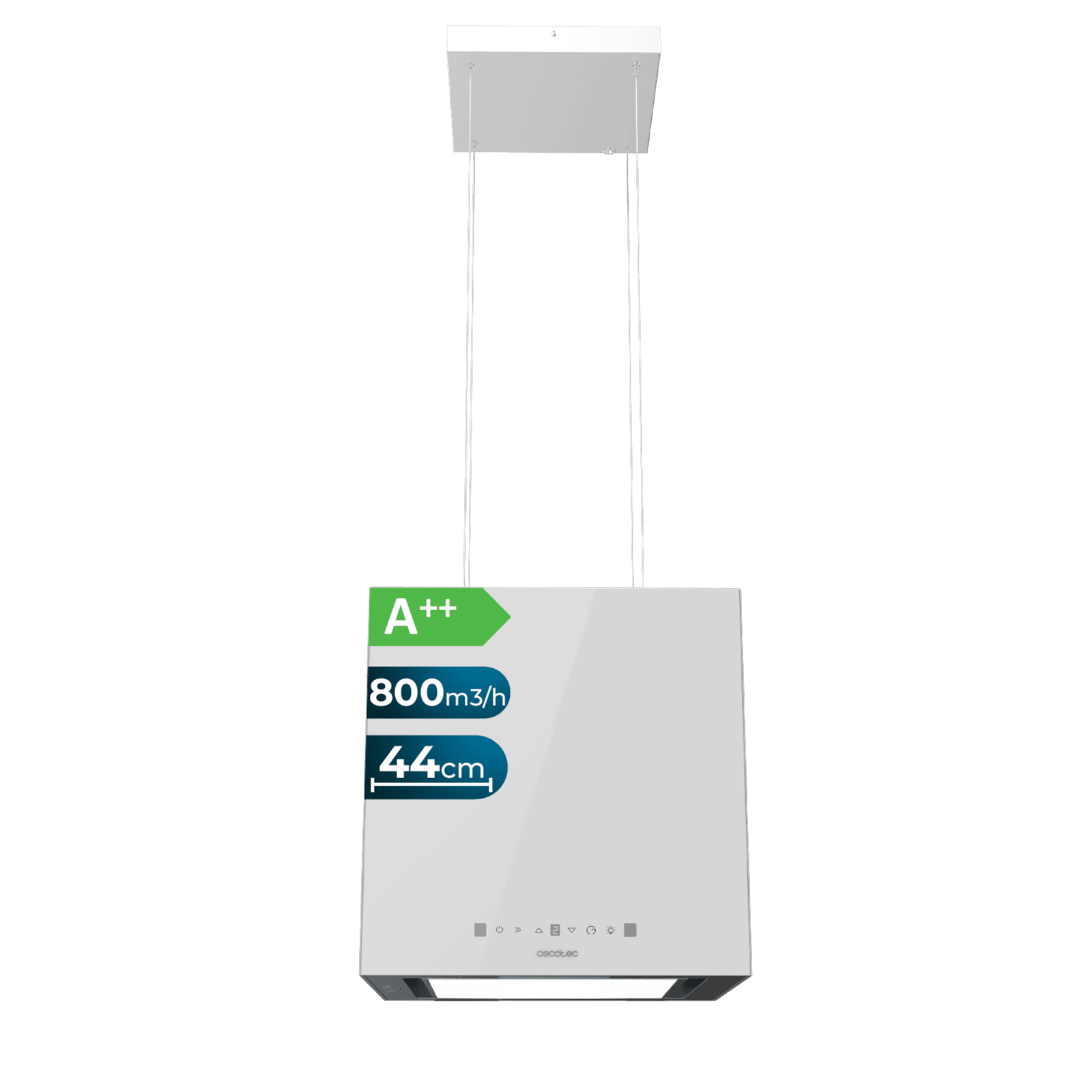 Campana extractora Cecotec Bolero Flux CCT 448000 Glass White A++