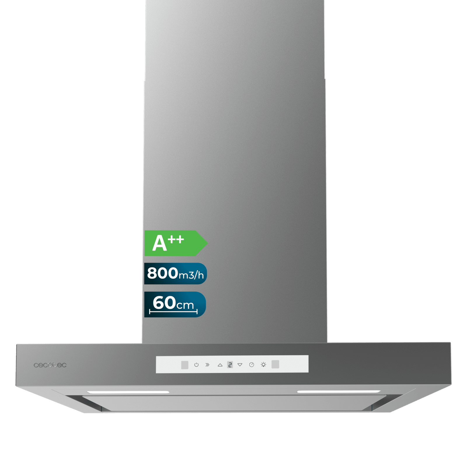 Campana extractora Cecotec Bolero Flux TT 608000 Slim Glass White A++
