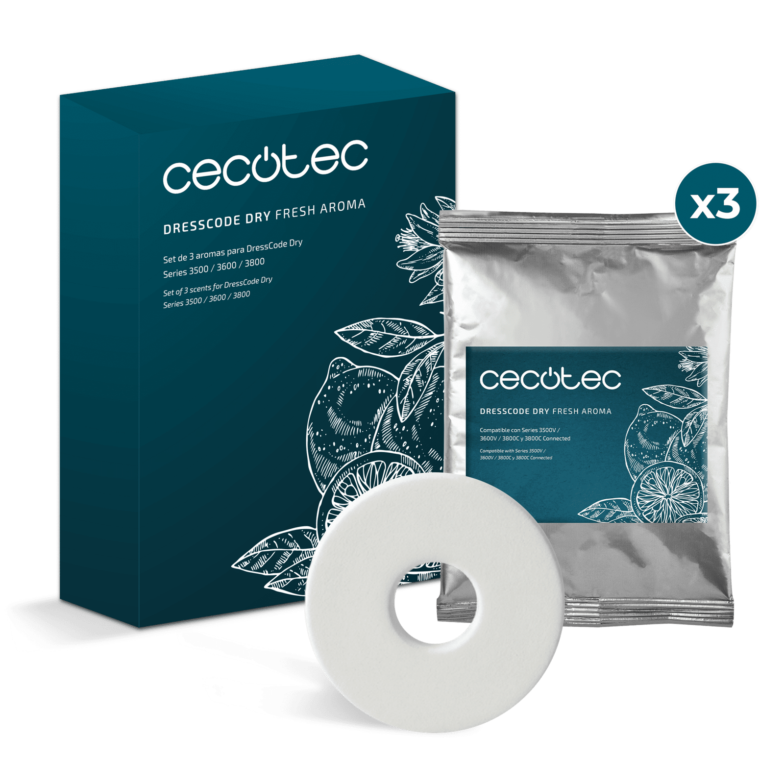 Rentadora Cecotec Set de 3 DressCode Dry Fresh Aroma Series 3500 / 3600 / 3800